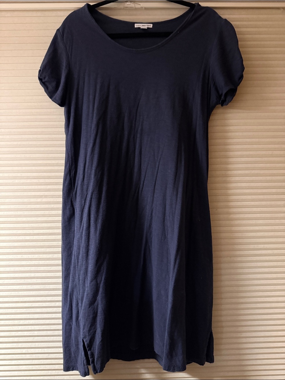 James Perse Navy Short-Sleeve Scoop Neck t-shirt Dress Size 3